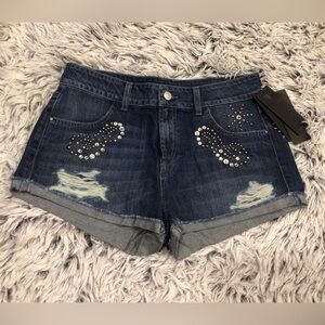 NWT Guess Midnight Blue Studded Jean Shorts